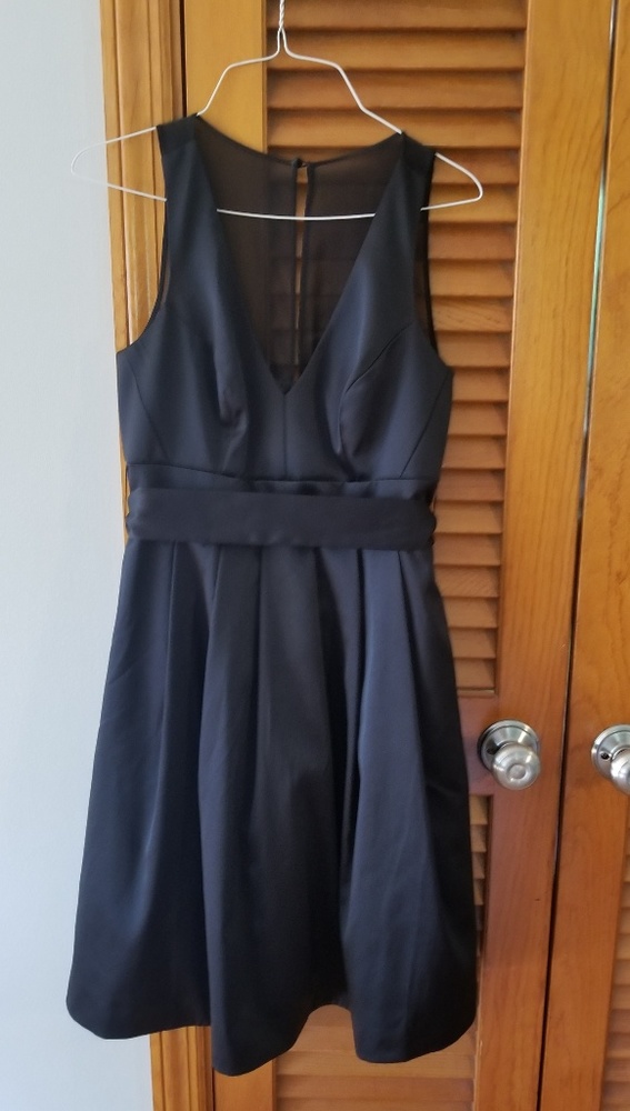 White House Black Market Tulle & Sheer Black Dress